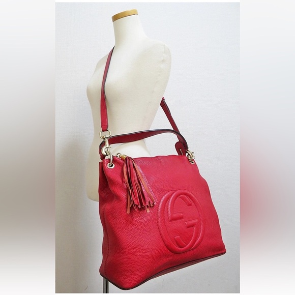 Gucci Handbags - Gucci Vibrant Red Shoulder Bag